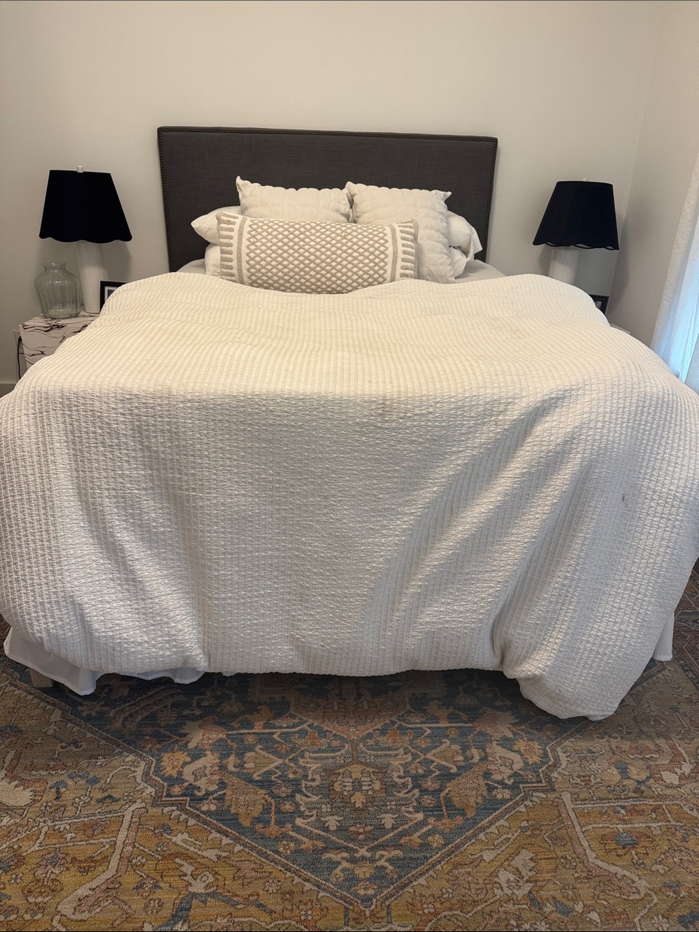 AS IS Pottery Barn 100% Organic Cotton Duvet Cover, Full/Queen, Cream White
